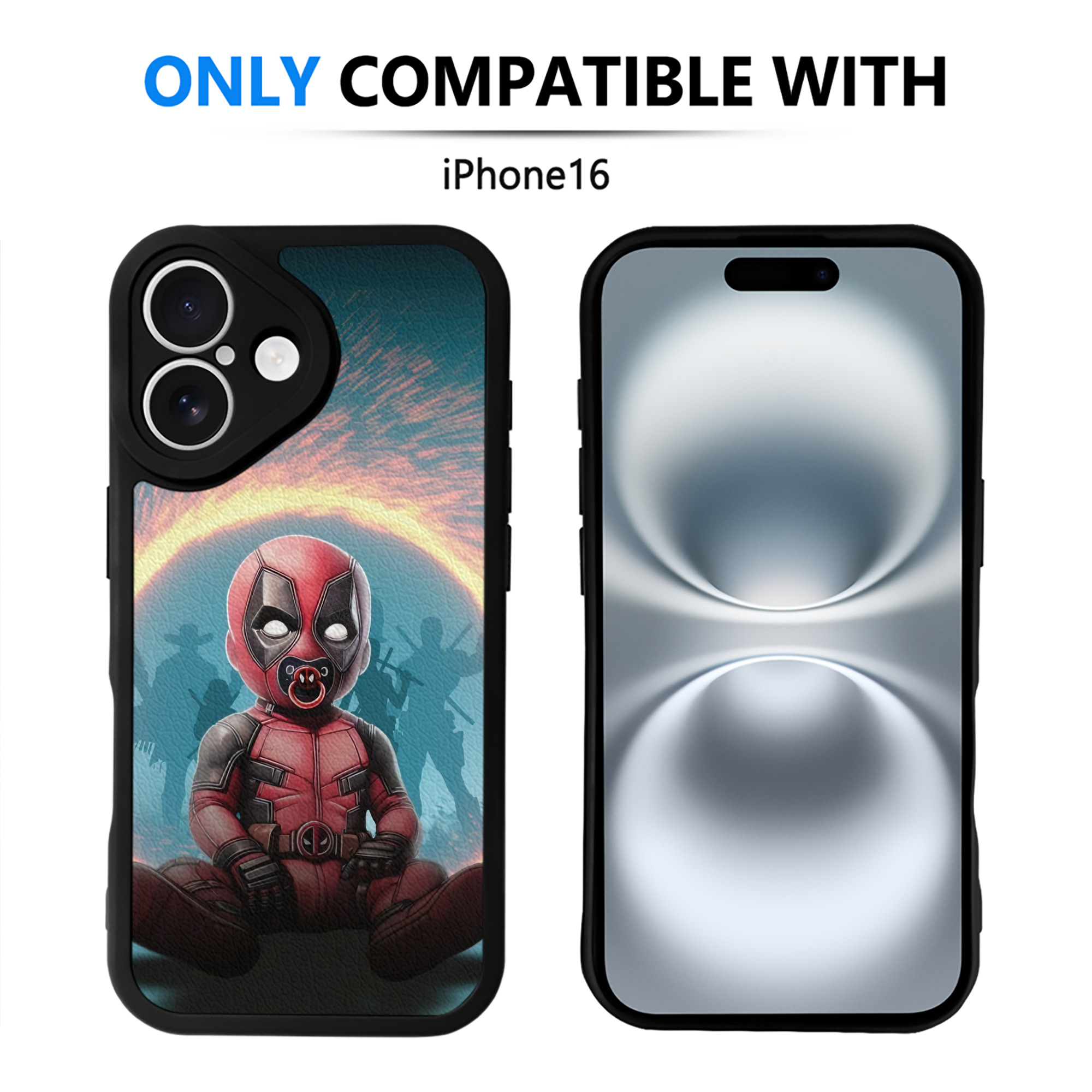 （画像用） Deadpool デッドプール 【iPhone 16シリーズ対応】シリコンスマホケース（レザー調） 材質：シリコン